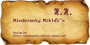 Mindszenty Miklós névjegykártya